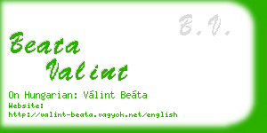 beata valint business card